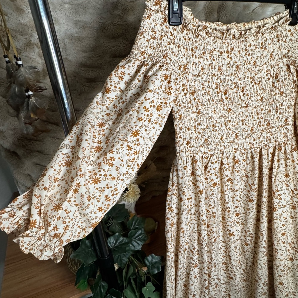Sounds In My Mind Cream Smocked Bust Off The Shoulder Maxi Dress